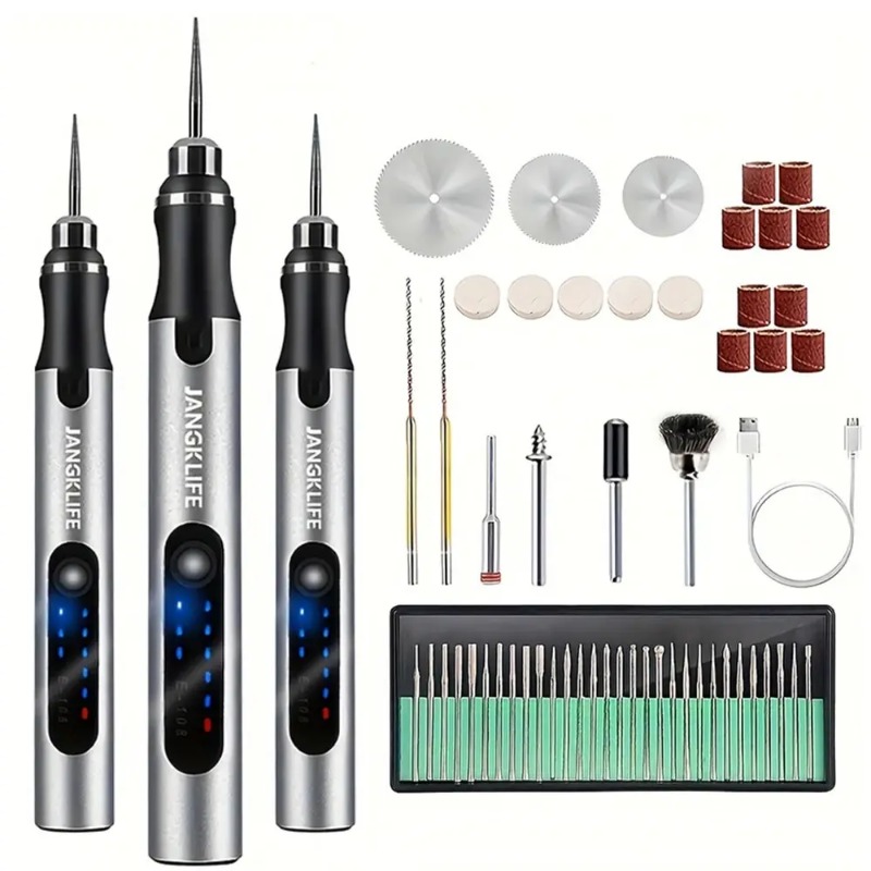 Cordless Rotary Tool Kit Accessories - Caneta de gravação elétrica usb sem