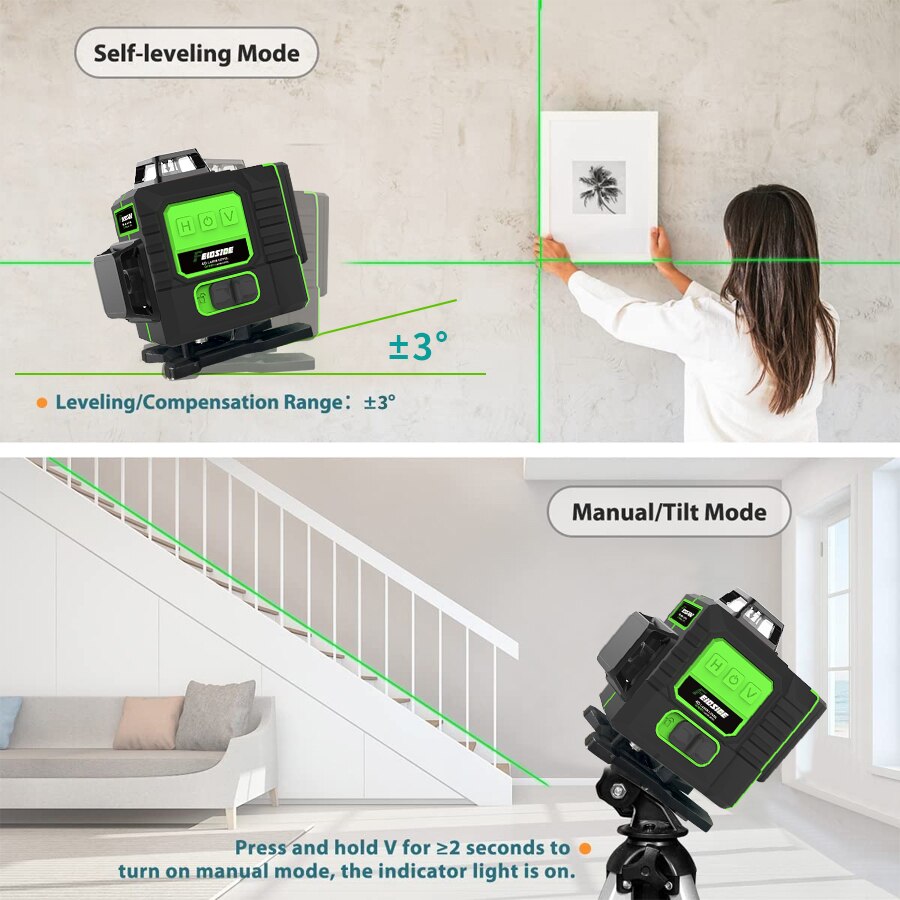 FEIDSIDE 16/12 Linhas Nível La - Laser Level 16 Lines 4D Green avaliação e preço